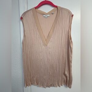 Vince Crushed Sleeveless V-Neck Top